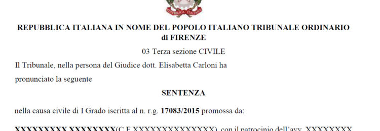 Sentenza Tasso Leasing- Tribunale di Firenze 17 Marzo 2021